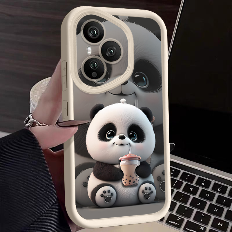 Honor Tablet Accessories - Drink Milk Tea Panda Patterned Phone